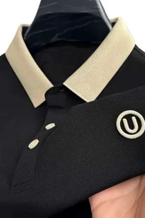 Men's Premium Quality Polo Shirt (Black & Cream)